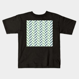 zigzag chevron green on white small scale Kids T-Shirt